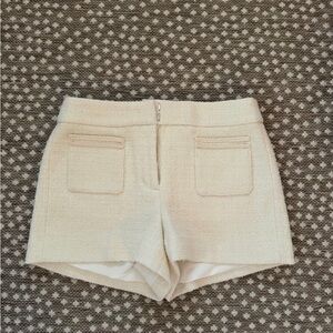 J. Crew Cream High-Waist Tweed Shorts